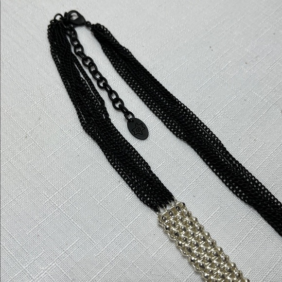 Unique Black and Silver long Necklace. Wear long or doubled. - Picture 2 of 10